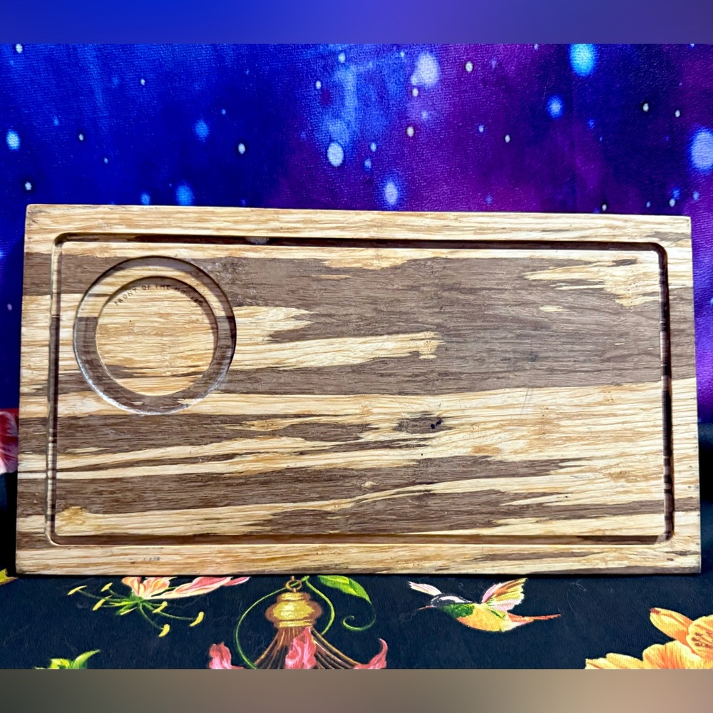 Handcrafted Rustic Wooden Flight Tray By FOH Multi Color Wood Grain Finish